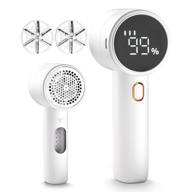 Quitapelusas Eléctrico Recargable con 6 Hojas y 3 Velocidades Afeitadora de Tela con Pantalla LED para Ropa Muebles y Suéteres