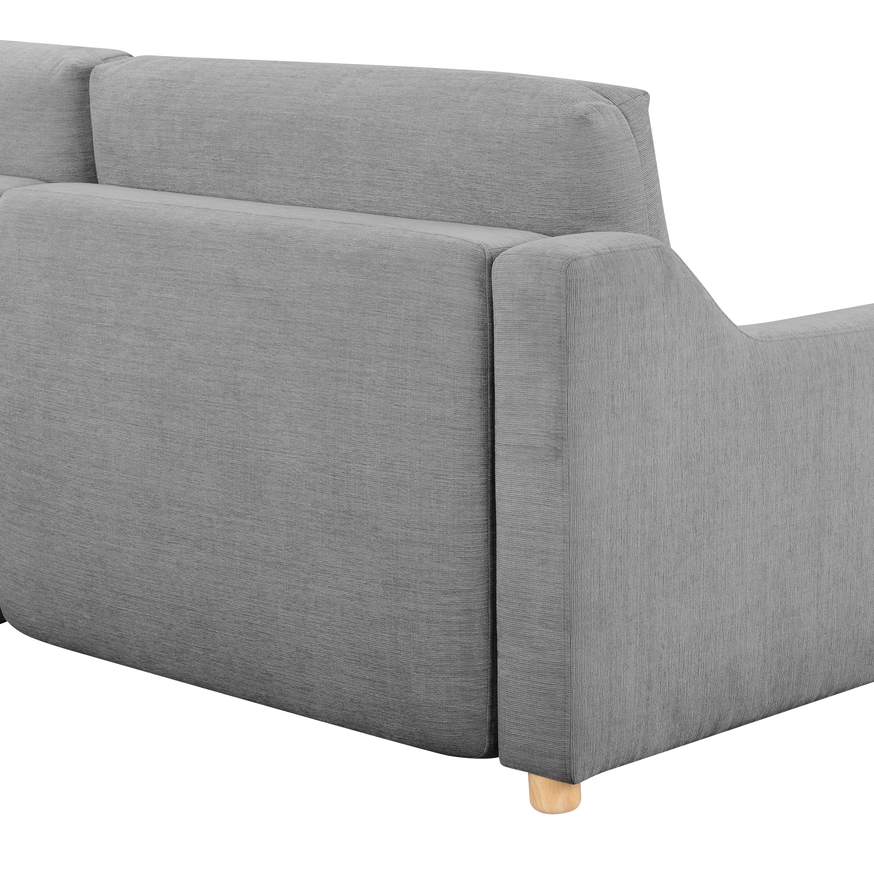 Serta Giles Modern Style Convertible Sofa, Gray Fabric