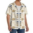 thumbnail image 2 of Rateoe Peanuts Pattern Men's Short Sleeve Classic Shirt, Casual Short-Sleeved Shirt, Lightweight Summer Shirt, Cuban Collar Shirt,Button-Front Shirt-3X-Large, 2 of 5
