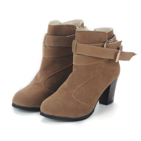 

FAVOLOOK Women Winter Ankle Boots High Heels Boots Autumn Winter Boots