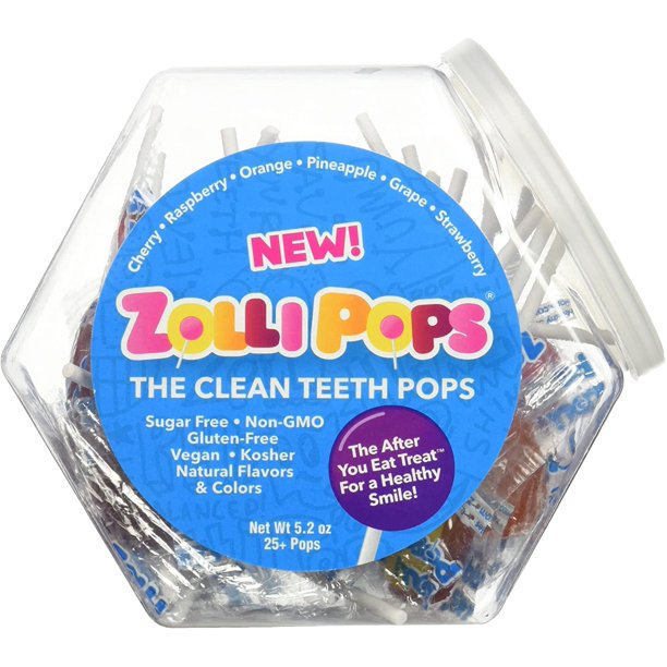 Zollipops Clean Teeth Lollipops Anti-cavity Sugar Free Candy With Xylitol For A Healthy Smile - Great For Kids Diabetics And Keto Diet Assorted Flavors 25 Count Jar - Walmartcom