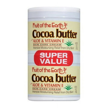 Fruit of the Earth Cocoa Butter with Aloe and Vitamin E Skin Care Cream 4 Oz 3 Pack