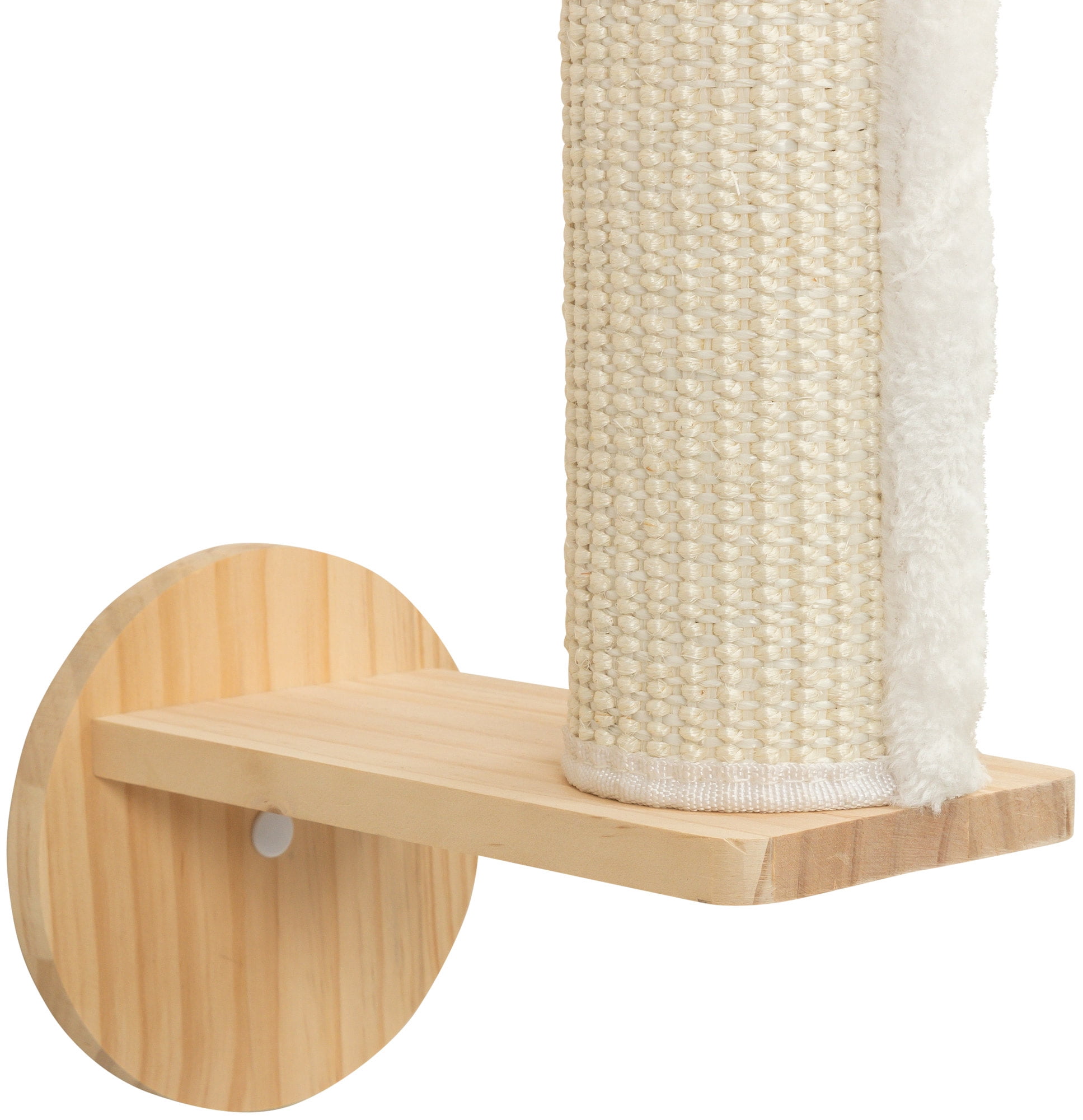 TRIXIE Wall Set 1 Wall Mounted Sisal Cat Scratching Post with Ledge, Natural