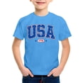 thumbnail image 4 of VNKIDY Boys Girls Kids Independence Letter American Flag Print T-Shirts Casual Crewneck Short Sleeve Loose Fit Graphic Tees For Holiday Daily Wear( Blue 12-13 Years, 4 of 4