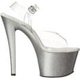 thumbnail image 6 of 7" Heel, 2 3/4" PF Ankle Strap Sandal w/Mini Glitters - Clr/Slv, 7, 6 of 8