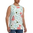 thumbnail image 2 of Fotbe Men's Cute Flamingo Print Men's Sleeveless Muscle Tank Tops Casual T-Shirts for Gym Workout Beach-X-Large, 2 of 8