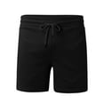 thumbnail image 4 of PEASKJP Men's Shorts Casual Elastic Waist Drawstring Lightweight Summer Beach Shorts (Black,XL), 4 of 7