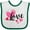 White and Green, variant on Inktastic Valentine's Day Love with Pink and Red Hearts Boys or Girls Baby Bib