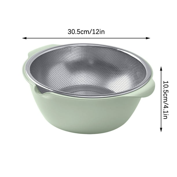 Utensilios de cocina, colador microporoso de acero inoxidable 304 con asa, juego de colador microporoso para lavar arroz, verduras y escurrir pasta cocida. Recipiente para escurrir.