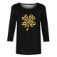 thumbnail image 2 of TaTaai Women St. Patrick's Print Crew Neck 3/4 Sleeve Black T-Shirt Loose Casual Top Ladies Spring Street Wear Lightweight Breathable Non-See-Through No Fading Soft Top Gift, 2 of 7