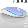 thumbnail image 2 of Ratón inalámbrico Bluetooth Guiheng recargable LED morado, 2 of 7