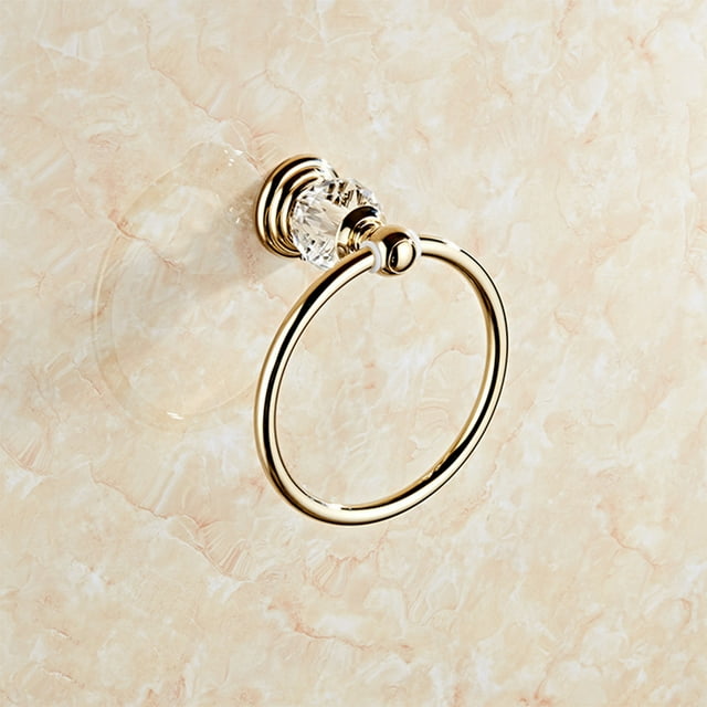 mmirethe Towel Holder Storage Ring Home Supplies Exquisite No Burrs Space Saving Compact Size Bathroom Hardware Wall-mount Rack