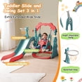 thumbnail image 4 of EUROCO 3 in 1 Toddler Slide and Swing Set,Toddler Climber Slide Playset With Basketball Hoop,Kids Slide for Toddlers Age 1+,Outdoor Indoor Playground for Toddlers, 4 of 8