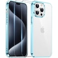 thumbnail image 2 of Temdan Diseñado para iPhone 15 Pro Max, [con 2 protectores de pantalla de vidrio templado] [transparente] [no amarillea] [protección contra caídas de grado militar] Funda protectora delgada a prueba d, 2 of 4