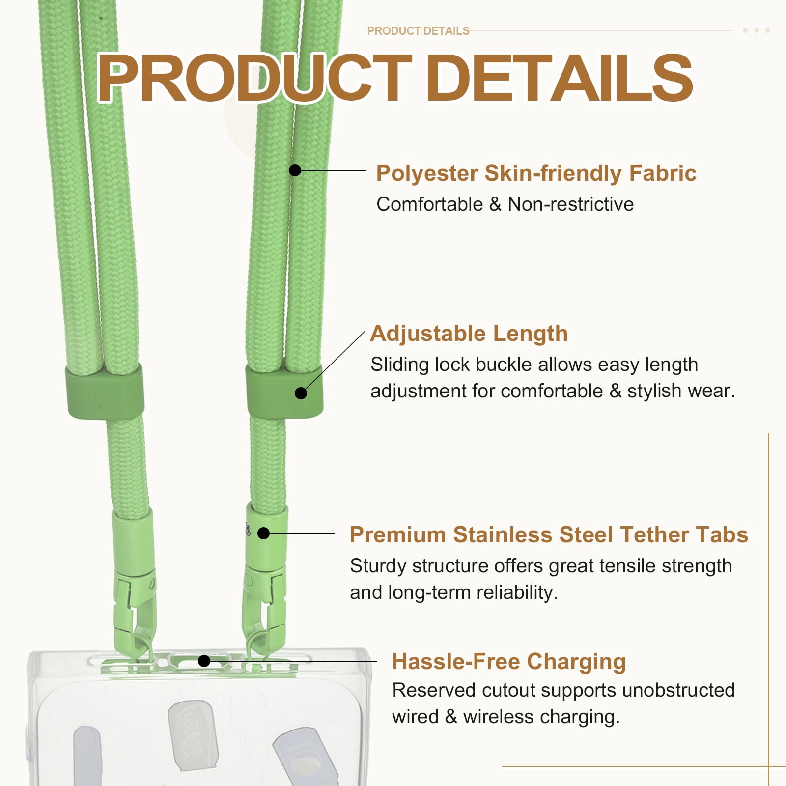 Uxcell 2Set Phone Lanyard (Green) - Adjustable Anti Theft, Phone Strap Crossbody Neck Strap with Tether Tabs Most Smartphones, Fits Travel