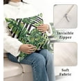 thumbnail image 4 of Tropical Green Leaves Throw Pillow Covers 18x18 Set of 2 Summer Palm Tree Pillow Cases Geometric Black and White Square Decorative Pillow Covers Modern Home Decor for Sofa Bed, 4 of 7