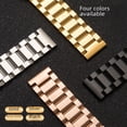 thumbnail image 3 of Correa de reloj de tres cuentas de acero inoxidable Cinturón de acero sólido Hebilla plegable Correa de reloj de acero inoxidable para hombres y mujeres Cadena de reloj 4 colores opcionales, 3 of 4