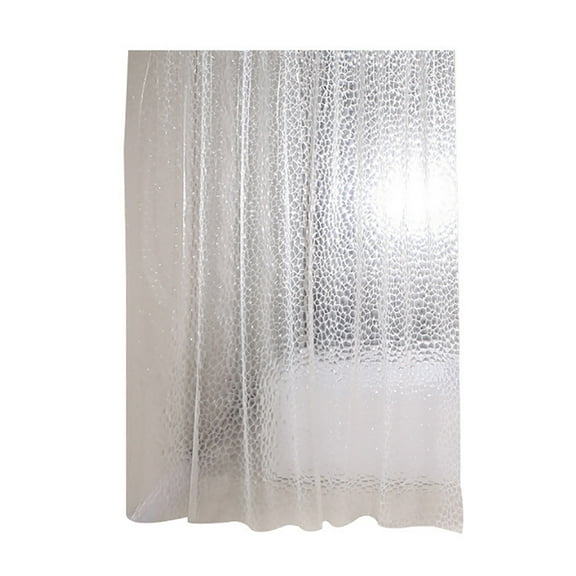 CreativeArrowy 3D Water Cube Shower Curtain Semi Clear EVA Transparent Bathtub Bathroom Waterproof Liner With 12 Grommets Hooks