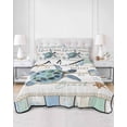 thumbnail image 3 of Ocean Turtle Twin Size Down Alternative Comforter,Lightweight Comforter Quilt Bedding Set with Pillow Shams Coastal Blue Starfish Shell Conch Wood Grain All Seasons Bed Comforter Duvet Insert 68"x86", 3 of 7