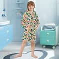 thumbnail image 3 of FORMRS Niños Bathrobe Unisex Hooded Robe Soft Plush Pajamas Sleepwear, Size 2-3T, Floral Blooms, 3 of 7