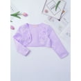 thumbnail image 5 of Miutii Little Girls Long Sleeve Princess Flower Dress Coat Wedding Party Solid Color Bolero Cardigan Lavender 130, 5 of 8