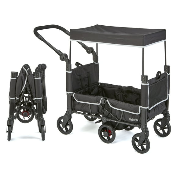 Kolcraft Cloud 360 Lightweight Double Baby Stroller Wagon, Black
