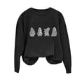 thumbnail image 5 of Halloween Sweatshirt for Women Dressy Rhinestone Ghost Pumpkin Pullover Crewneck Long Sleeve Tops Loose Fit Soft Funny Holiday Tees, 5 of 5