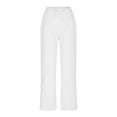 thumbnail image 6 of Dazajoo Cotton Linen Capris for Women Summer Drawstring Elastic Waist Pants with Pockets 2024 Womens Loose Fit Solid Color Capri Pants Today's Deals,White,M, 6 of 6