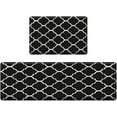 thumbnail image 2 of Anti-Fatigue Kitchen Rug Set of 2 Black White Cushioned Kitchen Floor Mat, Standing Mat Waterproof Non-Slip Kitchen Mats and Rugs PVC Ergonomic Comfort Foam Rug for Kitchen, 2 of 6