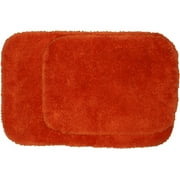Mainstays 2 Piece Bath Rug Set Orange Nectarine 17x24 and 20x30