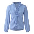 thumbnail image 7 of Giftesty Women Casual Full Sleeve V-Neck Tops Loose Shirts Plus Size Women Clothing, 7 of 7