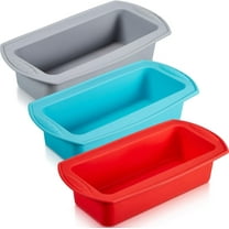 Artrylin 2 Pieces Silicone Loaf Pan Silicone Bread Loaf Cake Mold Nonstick Silicone Loaf Baking Pan for Homemade Cake, Break, Meatloaf, Quiche - Red&Blue