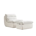 thumbnail image 6 of Conveniently Compressed Sofa with Ottoman, White Corduroy - For Home Offices and Reading Nooks, Easy Unpacking & Comfort, 6 of 6