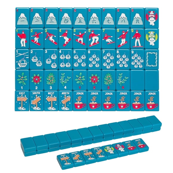 Set de Mahjong Jongyance de 160 fichas acrílicas grabadas con bolsa