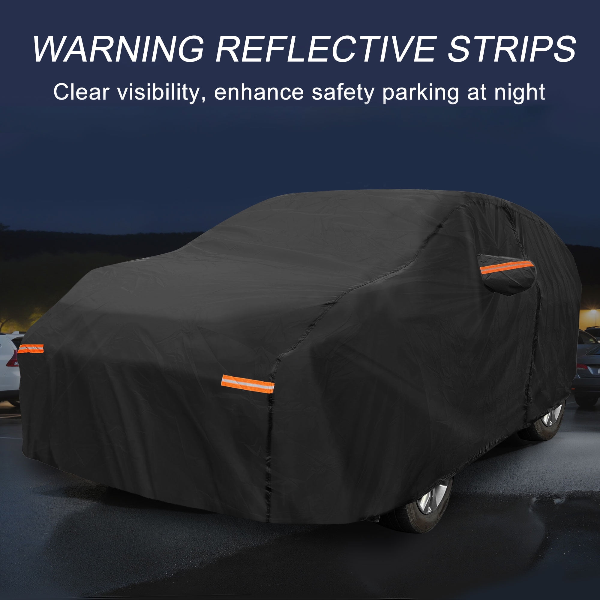 Unique Bargains Aluminum Full Car Cover Black for Kia Carnival 206.69"x79.13"x59.06"