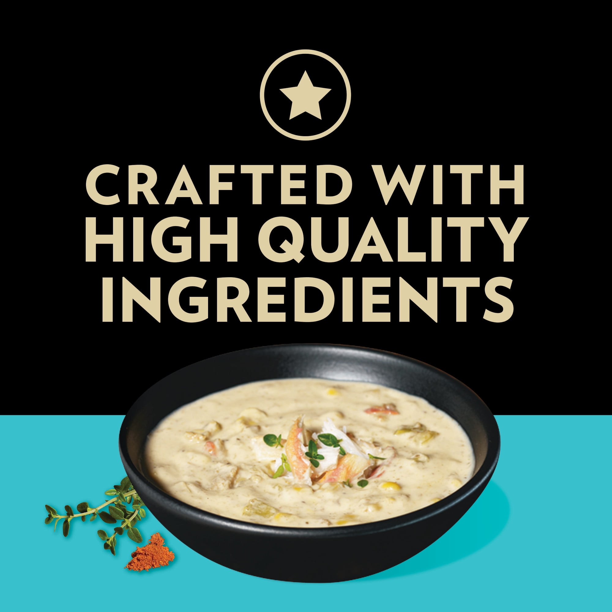 Campbell's Slow Kettle Style Kickin’ Crab and Corn Chowder, 15.5 oz Microwavable Bowl
