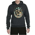 thumbnail image 2 of Wild Bobby I Only Told The Moon, Moon Phases Daisies and Butterflies Vintage Unisex Hoodie Sweatshirt, Heather Black, Large, 2 of 6