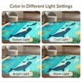 thumbnail image 7 of ODIKA 4'x6' Washable Area Rug Stain Resistant, Low Pile, Easy Care Whale Sea Turtle Cartoon Ocean Animal Tropical Island Voyage for Dorm Room, Small Living, 7 of 7