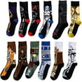 thumbnail image 1 of 12 pares de calcetines deportivos de algodón Star Wars para hombre, calcetines atléticos casuales Adepaton CJWUS-6831, 1 of 3