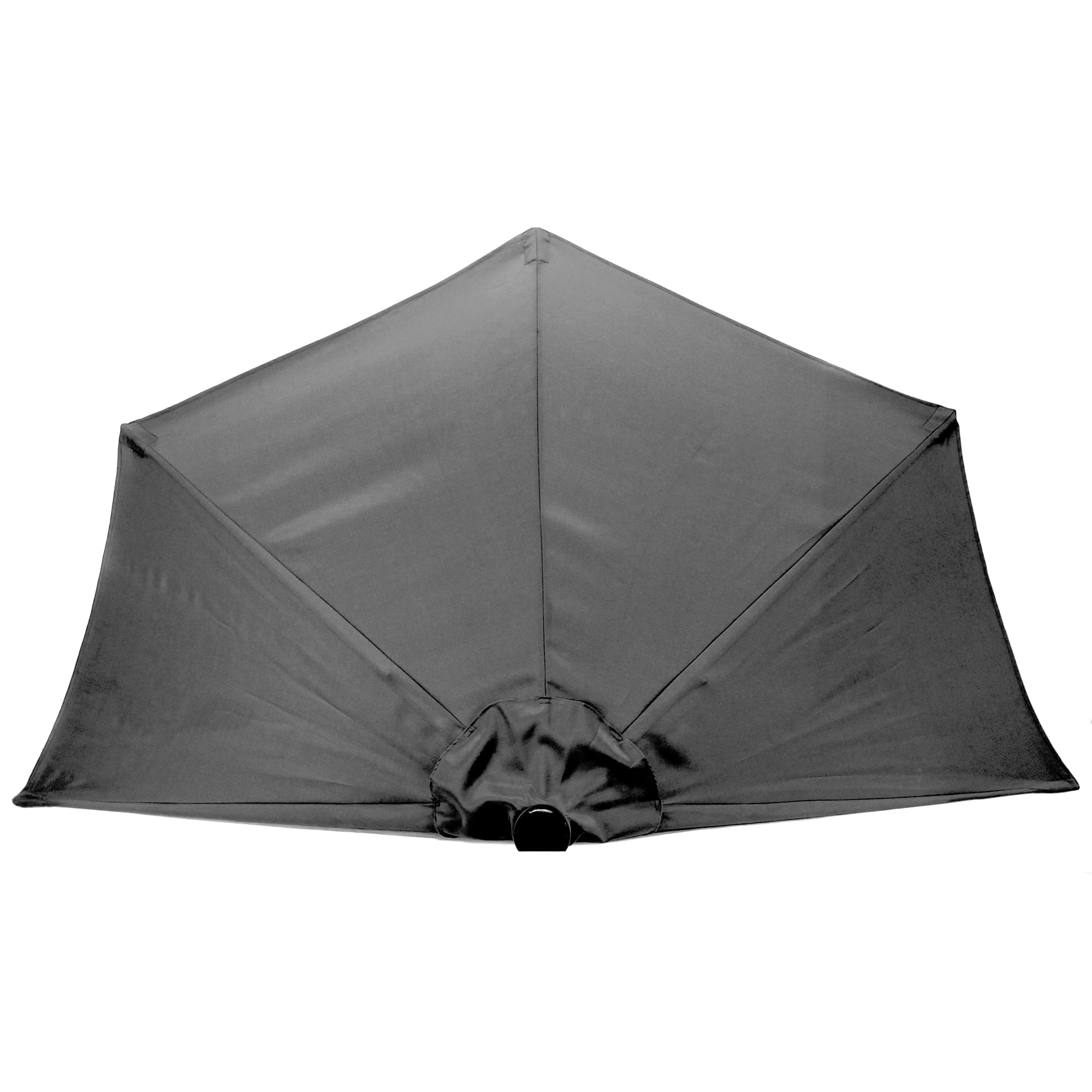 Jordan Manufacturing 8' Half Round Grey Solid Outdoor Patio Umbrella with Crank Opening