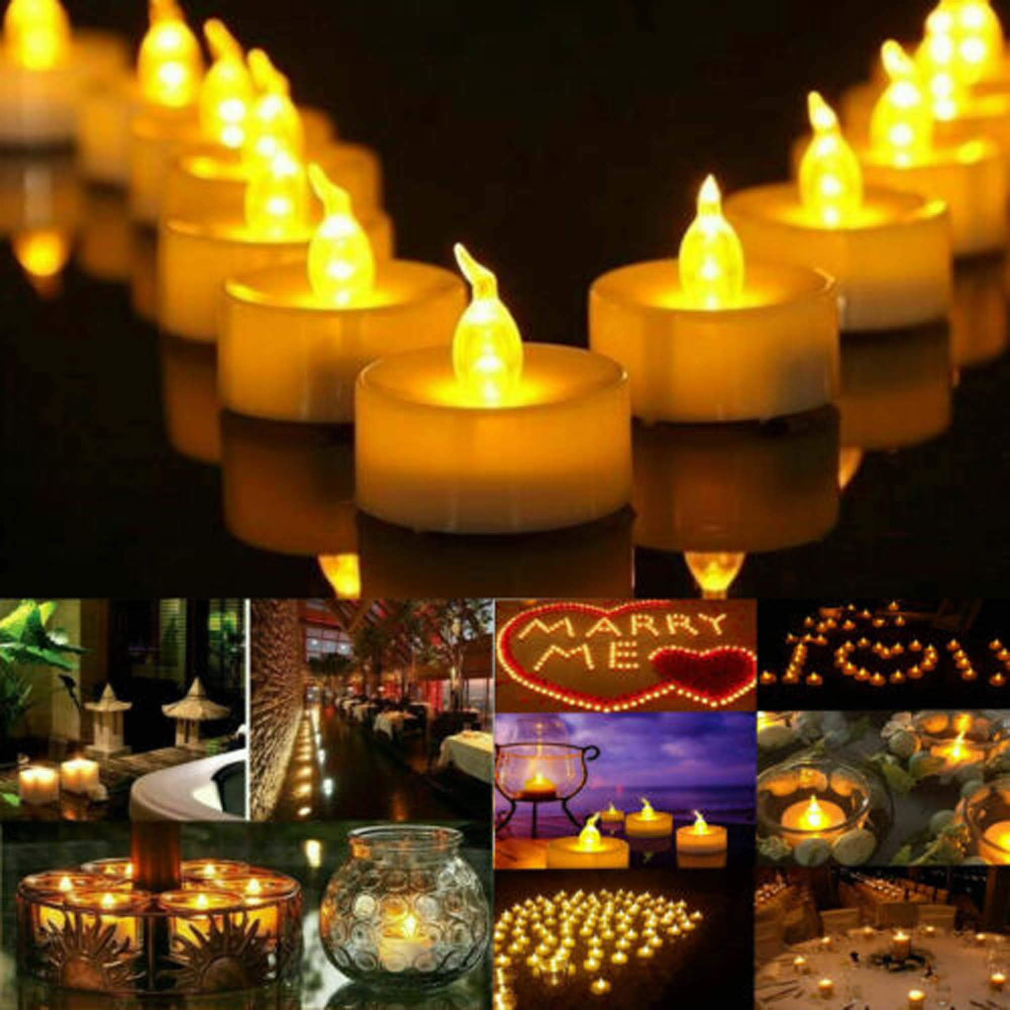 24Pcs LED Tea Lights with Timer Battery Operated Flickering Flameless