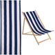 thumbnail image 1 of 1 pieza de repuesto para silla de playa, lona de 435 x 1165 mm, con rayas azul prusiano y blanco, reclinable, ideal para tomar el sol en el jardín o el patio., 1 of 4