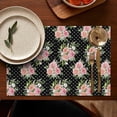 thumbnail image 4 of Pioneer Flower Floral Print Pattern Summer Placemats Table Placemats Set Of 6-Linen Kitchen Washable Placemats Table Mats 12x18 Inch Non-Slip Heat Resistant, 4 of 5