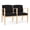 Black, variant on Amherst Wood Reception Waiting 2 Seat Tandem Seating / Natural Wood / Black