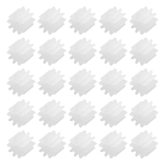 Uxcell 25Pcs Plastic Gears 10 Teeth Plastic Shaft Gears Model 102AA Reduction Gear for RC DIY Robot,White Module 0.5