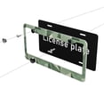 thumbnail image 6 of A Pair Of License Plate Frame Sunscreen Corrosion Resistant Rust 12.3×6.3in With Accessories Suitable For Any Car Palegreen Geometric Lines_4, 6 of 8
