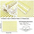 thumbnail image 3 of Christmas Wrapping Paper, 12 Sheets Gift Wrapping Paper In 3 Different Pattern, Recyclable Luxury Gold Wrapping Paper And Tags For Birthday, Valentine, 3 of 5