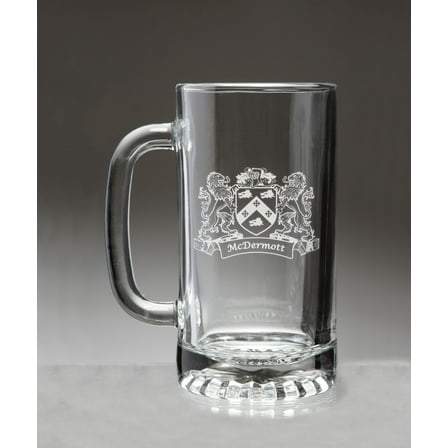 McDermott Irish Coat of Arms Beer Mug with Lions