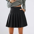 thumbnail image 2 of Landzoo Women'S Skirts Solid Color Elastic Waist Summer Comfortable Women Pleated Skirt Size XS Black, 2 of 6