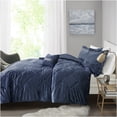 thumbnail image 5 of JERFIT Navy Crushed Velvet Comforter Set with Decorative Pillow, Diamond Quilted Hypoallergenic Bedding Set for Twin/Twin XL Size, 5 of 10